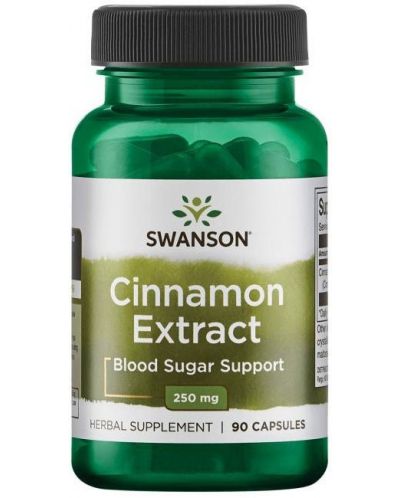 Cinnamon Extract, 250 mg, 90 капсули, Swanson - 1