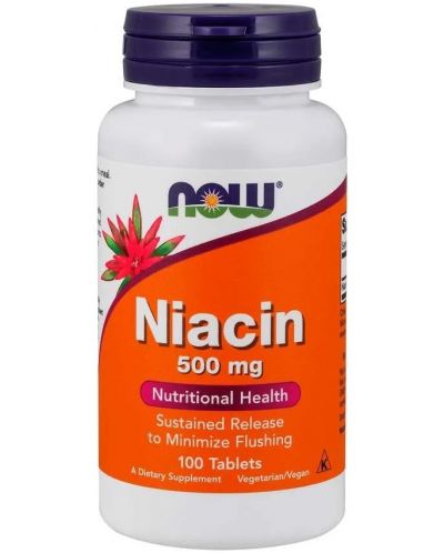 Niacin, 500 mg, 100 капсули, Now - 1