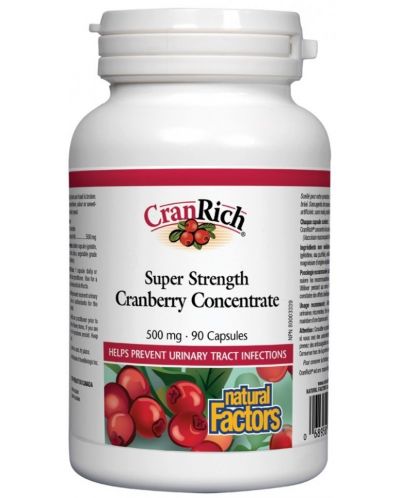 CranRich Cranberry Concentrate, 500 mg, 90 капсули, Natural Factors - 1