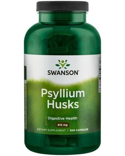 Psyllium Husks, 610 mg, 300 капсули, Swanson - 1