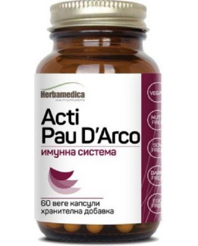 Acti Pau D'arco, 60 капсули, Herbamedica - 1