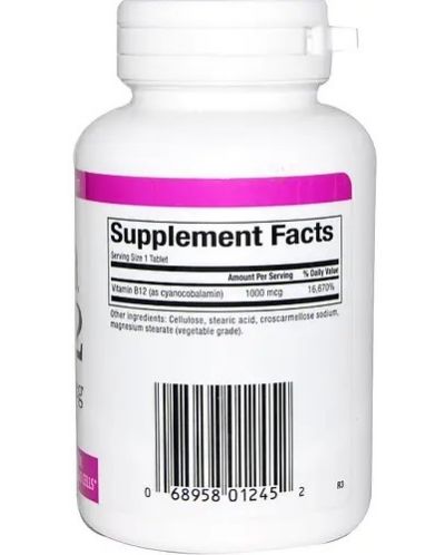 Vitamin B12 Cyanocobalamin, 1000 mcg, 60 таблетки, Natural Factors - 2