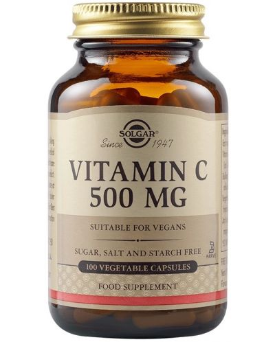 Vitamin C, 500 mg, 100 растителни капсули, Solgar - 1