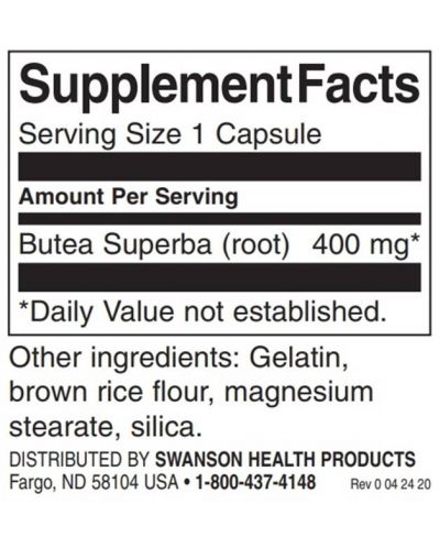 Full Spectrum Butea Superba Root, 400 mg, 60 капсули, Swanson - 2