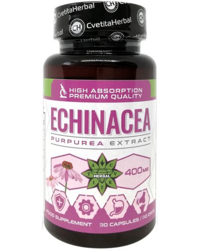 Echinacea, 400 mg, 30 капсули, Cvetita Herbal - 1