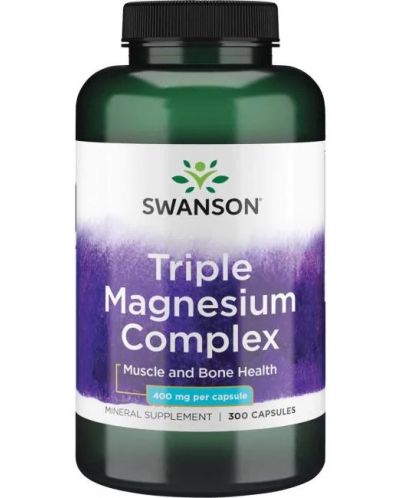 Triple Magnesium Complex, 400 mg, 300 капсули, Swanson - 1