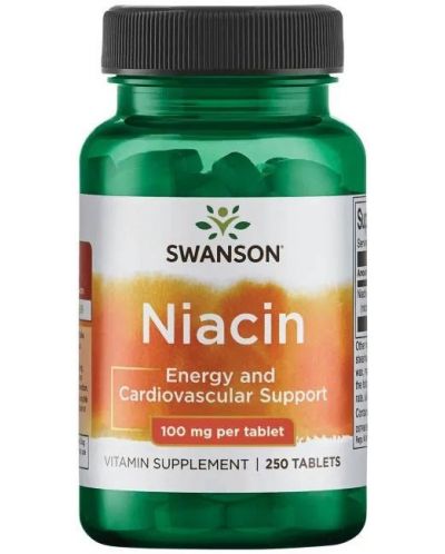 Niacin, 100 mg, 250 таблетки, Swanson - 1