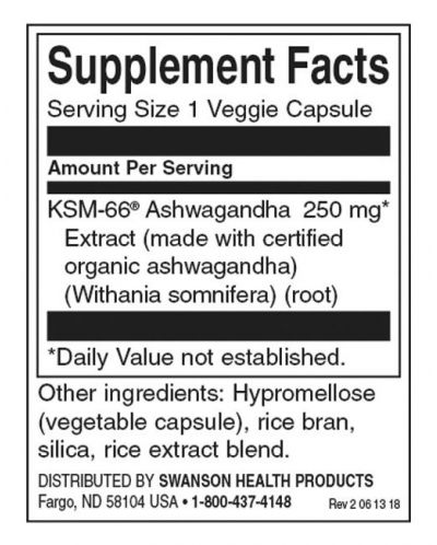 Ultimate Ashwagandha, 250 mg, 60 капсули, Swanson - 2