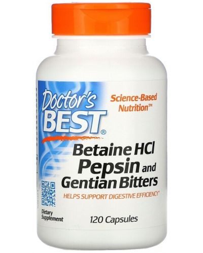 Betaine HCL Pepsin and Gentian Bitters, 120 капсули, Doctor's Best - 1