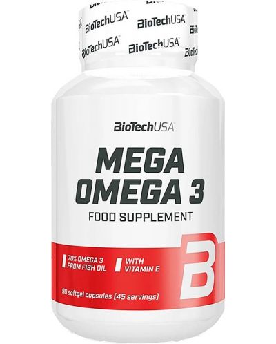 Mega Omega 3, 90 гел капсули, BioTech USA - 1