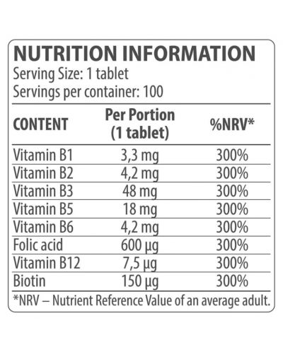 Vitamin B Complex, 100 таблетки, Dorian Yates Nutrition - 2