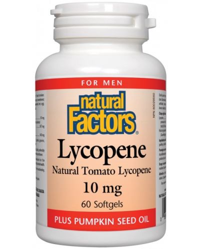 Lycopene, 10 mg, 60 софтгел капсули, Natural Factors - 1