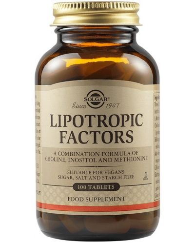 Lipotropic Factors, 100 таблетки, Solgar - 1
