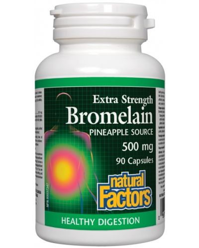 Bromelain, 500 mg, 90 капсули, Natural Factors - 1