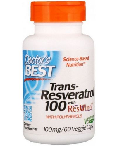Trans-Resveratrol 100, 100 mg, 60 капсули, Doctor's Best - 1