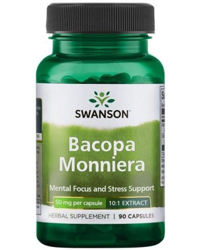 Bacopa Monniera, 50 mg, 90 капсули, Swanson - 1