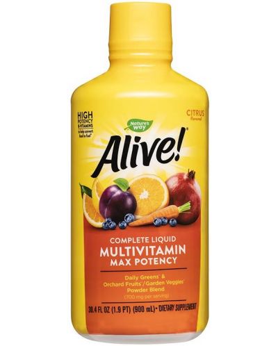 Alive Multivitamin Max Potency, цитрус, 900 ml, Nature's Way - 1