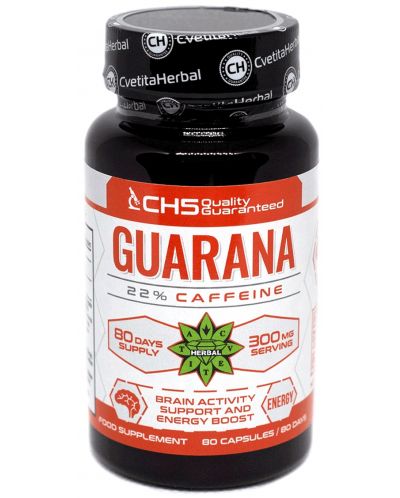 Guarana, 300 mg, 80 капсули, Cvetita Herbal - 1