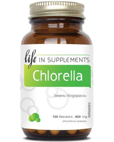 Chlorella, 420 mg, 120 веге капсули, Herbamedica - 1