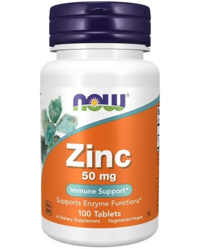 Zinc Gluconate, 50 mg, 100 таблетки, Now - 1