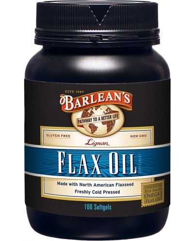 Lignan Flax Oil, 100 меки капсули, Barlean's - 1