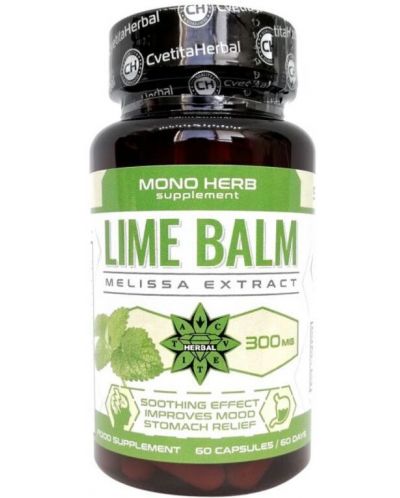 Lime Balm, 300 mg, 60 капсули, Cvetita Herbal - 1