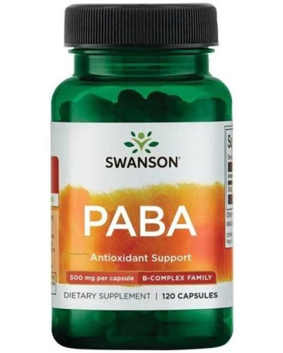 PABA, 500 mg, 120 капсули, Swanson - 1