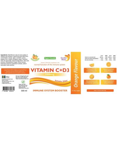 Vitamin C + D3, 500 ml, Swedish Nutra - 2