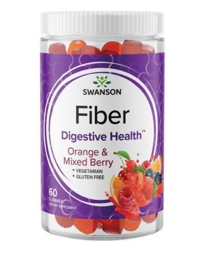 Fiber, портокал и горски плодове, 60 дъвчащи таблетки, Swanson - 1