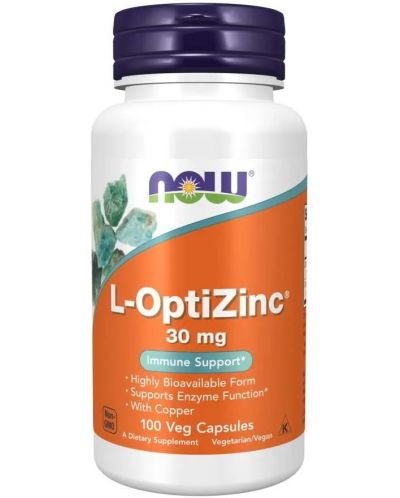L-OptiZinc, 100 капсули, Now - 1