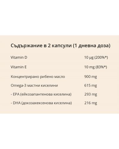 Omega-3 Forte от черен дроб на треска, 150 капсули, Mollers - 2