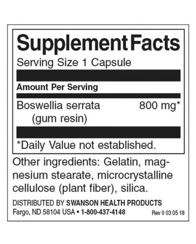 Full Spectrum Boswellia, 800 mg, 60 капсули, Swanson - 2