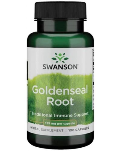 Goldenseal Root, 125 mg, 100 капсули, Swanson - 1