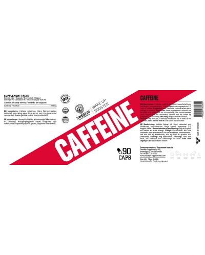 Caffeine, 200 mg, 90 капсули, Swedish Supplements - 2