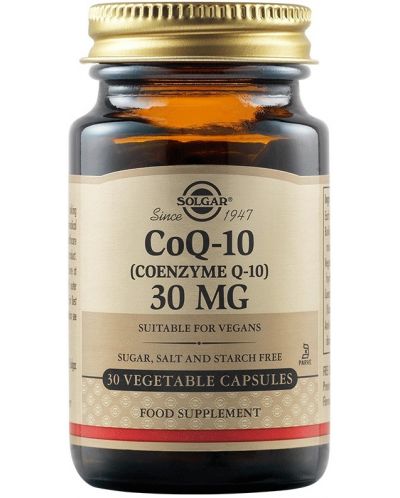 CoQ-10, 30 mg, 30 растителни капсули, Solgar - 1