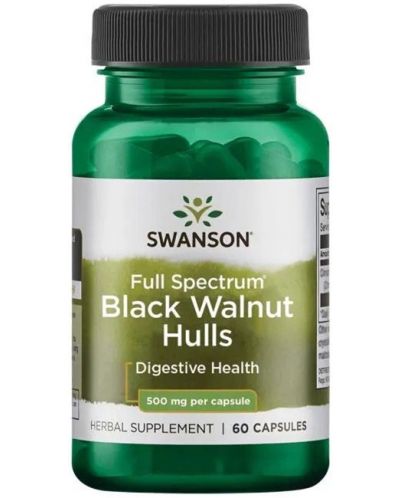 Full Spectrum Black Walnut Hulls, 500 mg, 60 капсули, Swanson - 1