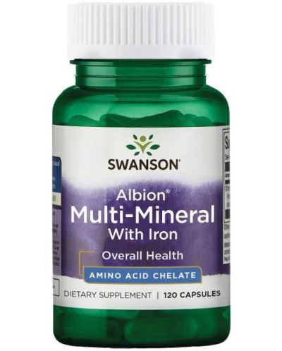 Albion Multi-Mineral with Iron, 120 капсули, Swanson - 1