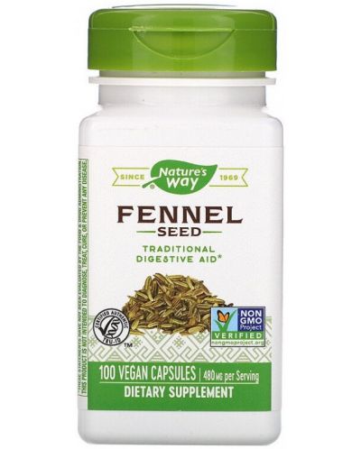 Fennel seed, 480 mg, 100 капсули, Nature's Way - 1