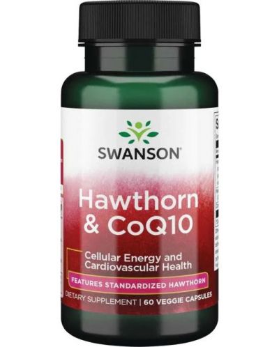 Hawthorn & CoQ10, 60 капсули, Swanson - 1