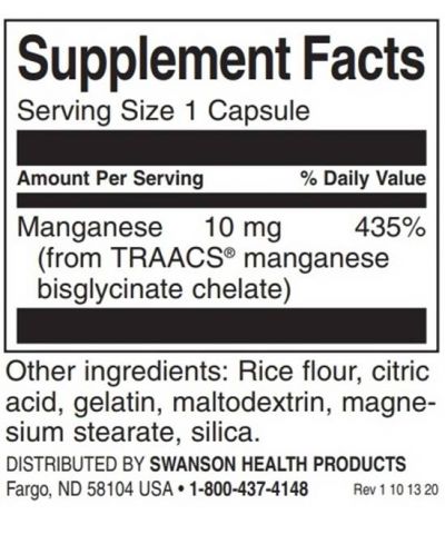 Albion Manganese, 10 mg, 180 капсули, Swanson - 2