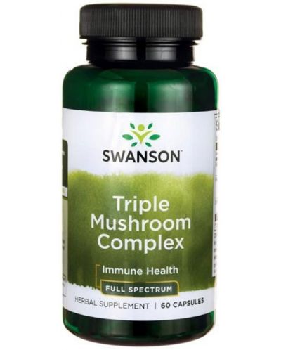 Full Spectrum Triple Mushroom Complex, 60 капсули, Swanson - 1