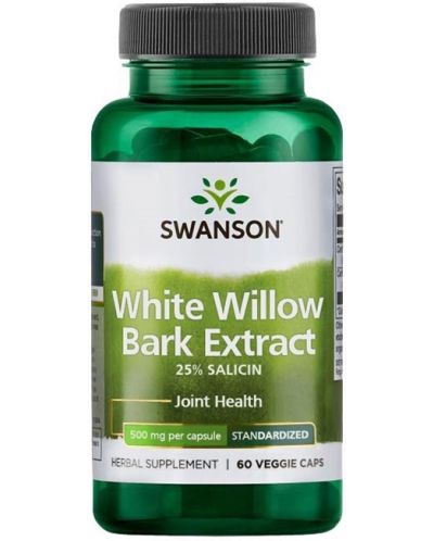 White Willow Bark Extract, 500 mg, 60 капсули, Swanson - 1