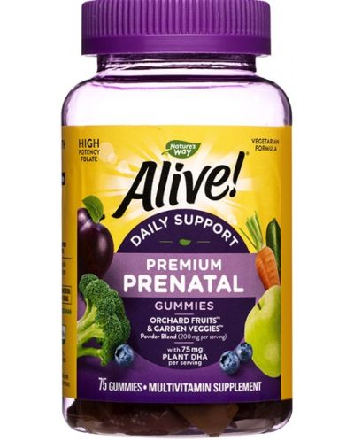 Alive Premium Prenatal за бременни, 75 таблетки, Nature's Way - 1