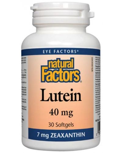 Lutein, 40 mg, 30 софтгел капсули, Natural Factors - 1