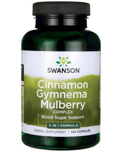 Cinnamon, Gymnema and Mulberry, 120 капсули, Swanson - 1