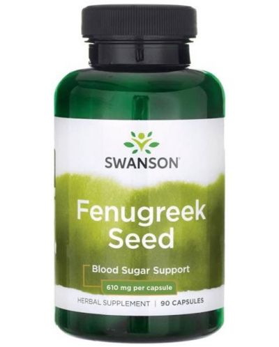 Fenugreek Seed, 610 mg, 90 капсули, Swanson - 1