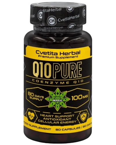 Q10 Pure, 100 mg, 80 капсули, Cvetita Herbal - 1