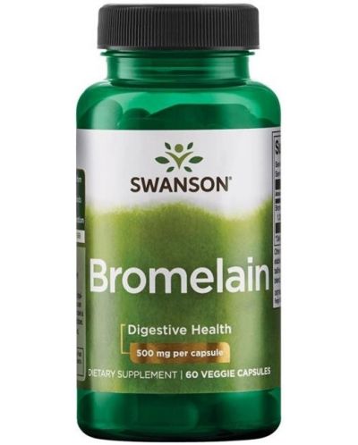 Bromelain, 500 mg, 60 растителни капсули, Swanson - 1