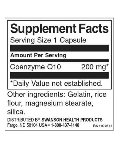 CoQ10, 200 mg, 90 капсули, Swanson - 3