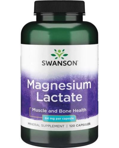Magnesium Lactate, 84 mg, 120 капсули, Swanson - 1